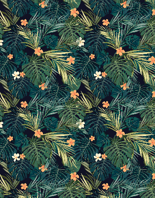 Store intérieur Feuilles et fleurs tropicales