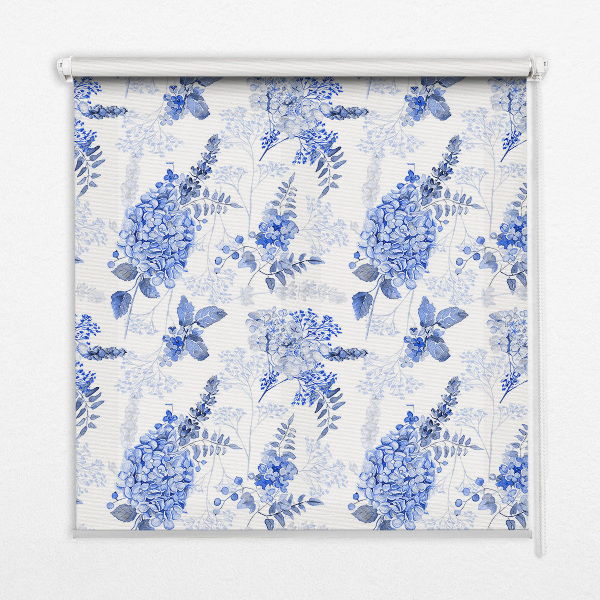 Store enrouleur Fleurs bleues