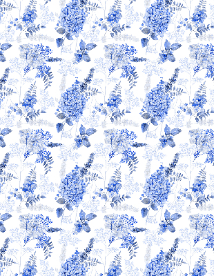 Store enrouleur Fleurs bleues