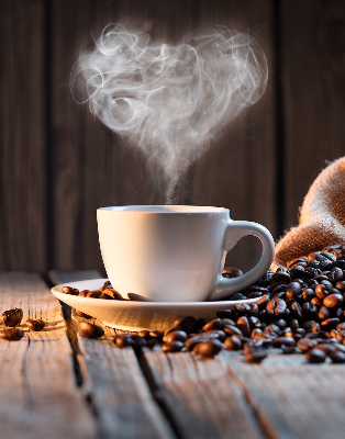 Store intérieur Une tasse de café