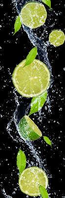 Store intérieur Citron vert tombant dans l'eau