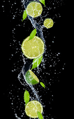 Store intérieur Citron vert tombant dans l'eau