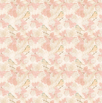 Store enrouleur Des oiseaux parmi les fleurs