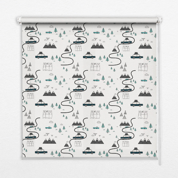 Store intérieur Motif de chemin forestier et de montagne