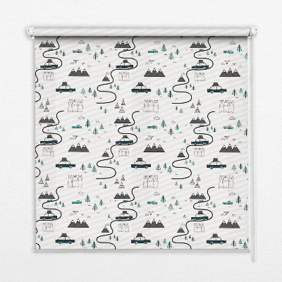Store intérieur Motif de chemin forestier et de montagne