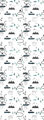Store intérieur Motif de chemin forestier et de montagne