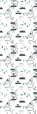 Store intérieur Motif de chemin forestier et de montagne