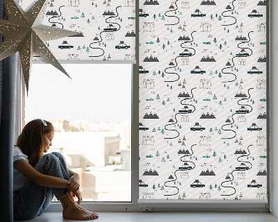 Store intérieur Motif de chemin forestier et de montagne