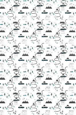 Store intérieur Motif de chemin forestier et de montagne