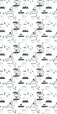 Store intérieur Motif de chemin forestier et de montagne