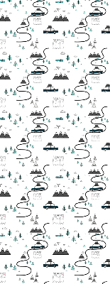 Store intérieur Motif de chemin forestier et de montagne
