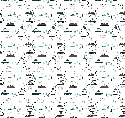 Store intérieur Motif de chemin forestier et de montagne
