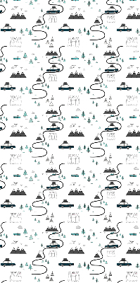Store intérieur Motif de chemin forestier et de montagne
