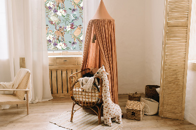 Store intérieur Chevreuils, oiseaux et lapins