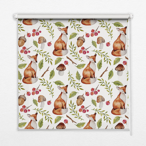 Store intérieur Renards, champignons, feuilles