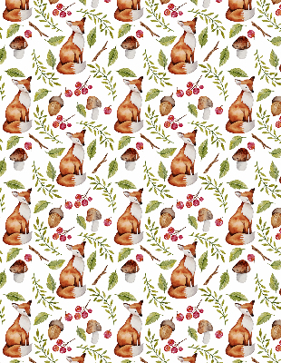 Store intérieur Renards, champignons, feuilles