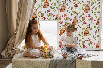 Store intérieur Renards, champignons, feuilles