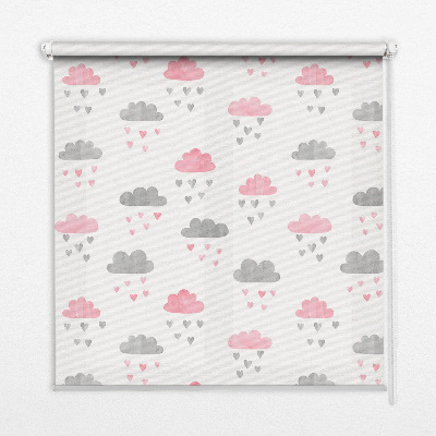 Store enrouleur Nuages roses et gris