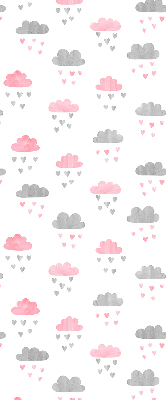 Store enrouleur Nuages roses et gris
