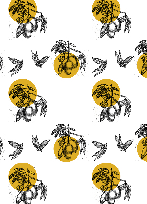 Store intérieur Fruits et cercles jaunes
