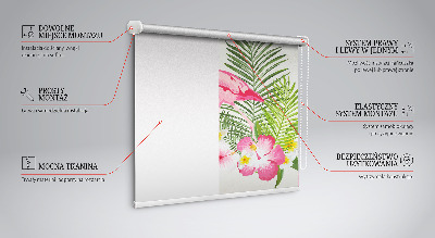 Store intérieur Flamants roses près des feuilles