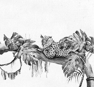 Store intérieur Guépards dessinés sur une branche