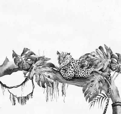 Store intérieur Guépards dessinés sur une branche