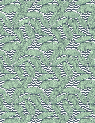 Store enrouleur Feuilles de palmier sur fond noir et blanc