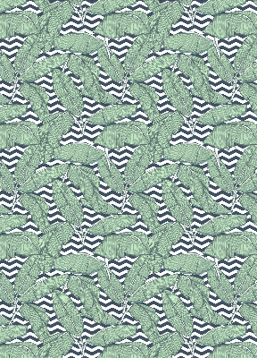 Store enrouleur Feuilles de palmier sur fond noir et blanc