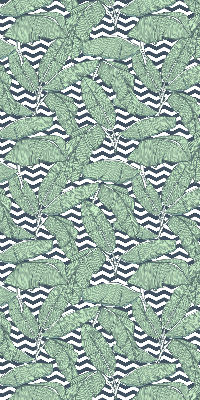 Store enrouleur Feuilles de palmier sur fond noir et blanc