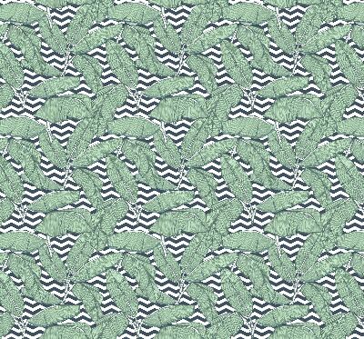 Store enrouleur Feuilles de palmier sur fond noir et blanc