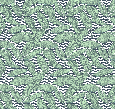 Store enrouleur Feuilles de palmier sur fond noir et blanc