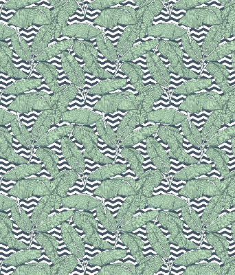 Store enrouleur Feuilles de palmier sur fond noir et blanc