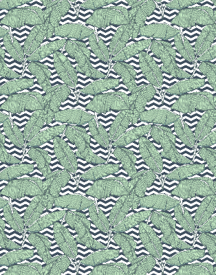 Store enrouleur Feuilles de palmier sur fond noir et blanc