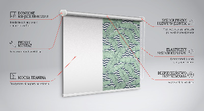 Store enrouleur Feuilles de palmier sur fond noir et blanc