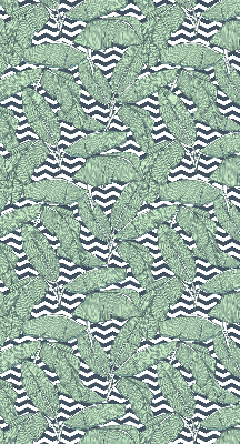 Store enrouleur Feuilles de palmier sur fond noir et blanc