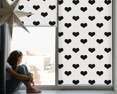 Store enrouleur Coeurs noirs