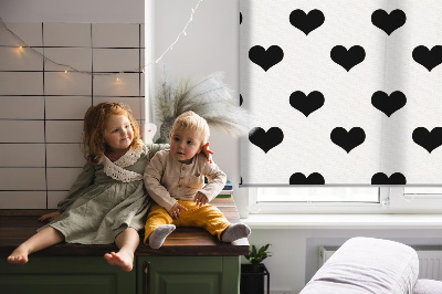 Store enrouleur Coeurs noirs