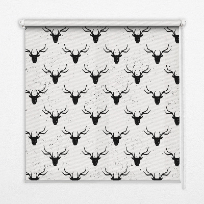 Store enrouleur Têtes de cerf noir