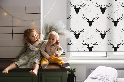 Store enrouleur Têtes de cerf noir