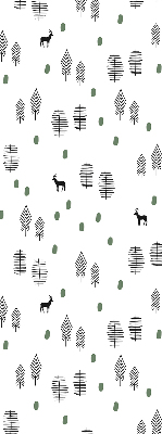 Store intérieur Arbres et cerfs dessinés
