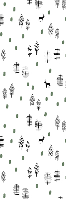 Store intérieur Arbres et cerfs dessinés