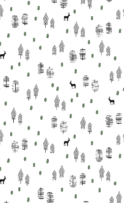 Store intérieur Arbres et cerfs dessinés
