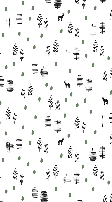 Store intérieur Arbres et cerfs dessinés