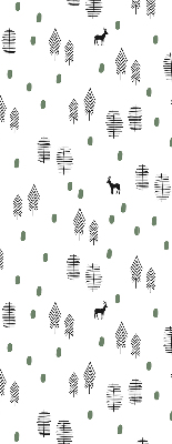 Store intérieur Arbres et cerfs dessinés