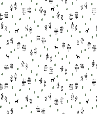 Store intérieur Arbres et cerfs dessinés