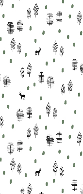 Store intérieur Arbres et cerfs dessinés