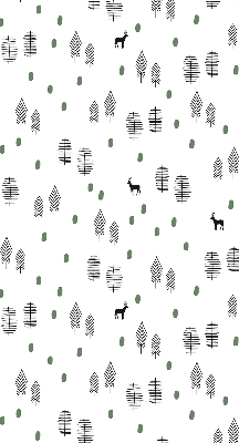 Store intérieur Arbres et cerfs dessinés