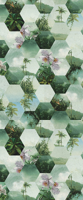 Store enrouleur Hexagones verts