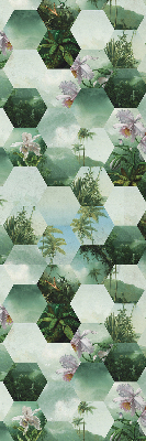 Store enrouleur Hexagones verts